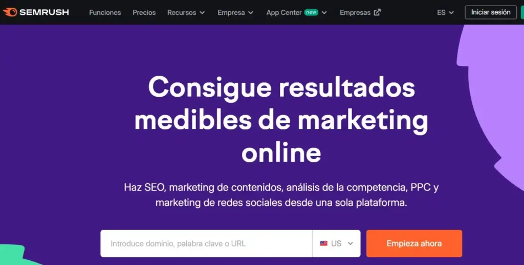 Página web de Semrush
