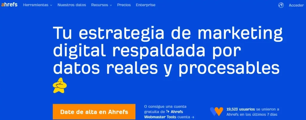 Página de Ahrefs