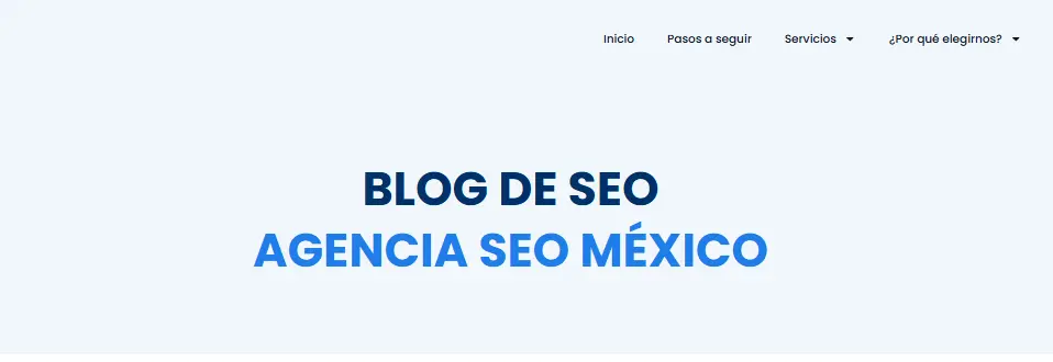 Sección de blog de sitio web de Agencia SEO México