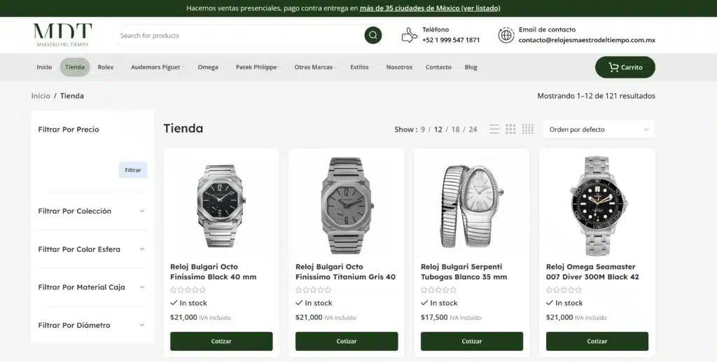 Páigna web de Maestro del Tiempo MDT - AGENCIA SEO MÉXICO