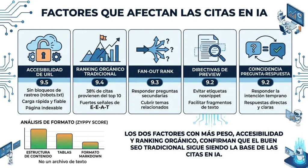 Factores que influyen en las citas de IA