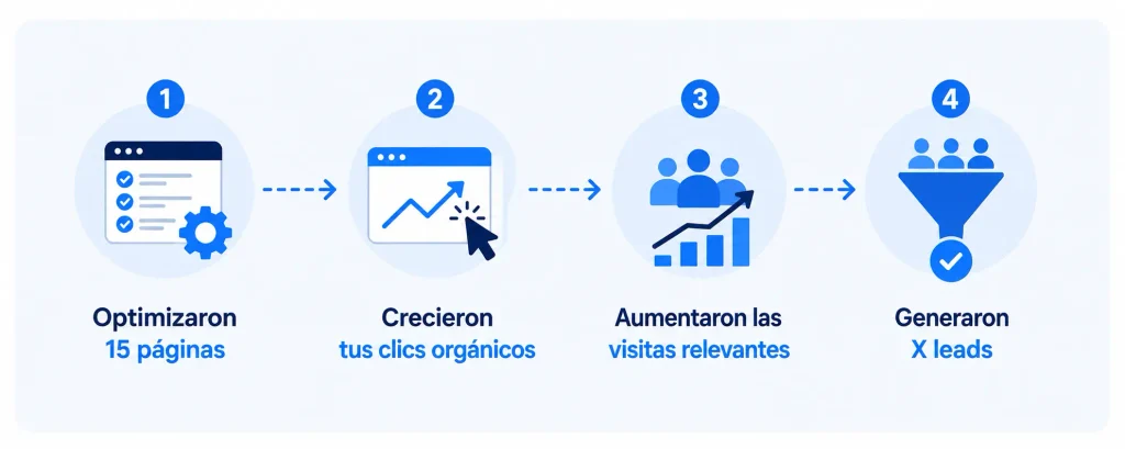 Ejemplo de presentación de métricas en un reporte de una agencia seo confiable